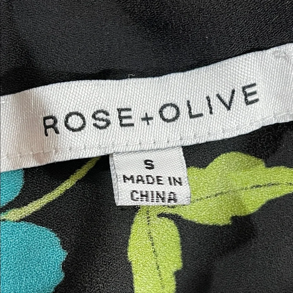 Rose + Olive Floral Oversized Blouse Top Colorful Dolman Sleeve Boho Size Small - Picture 7 of 8